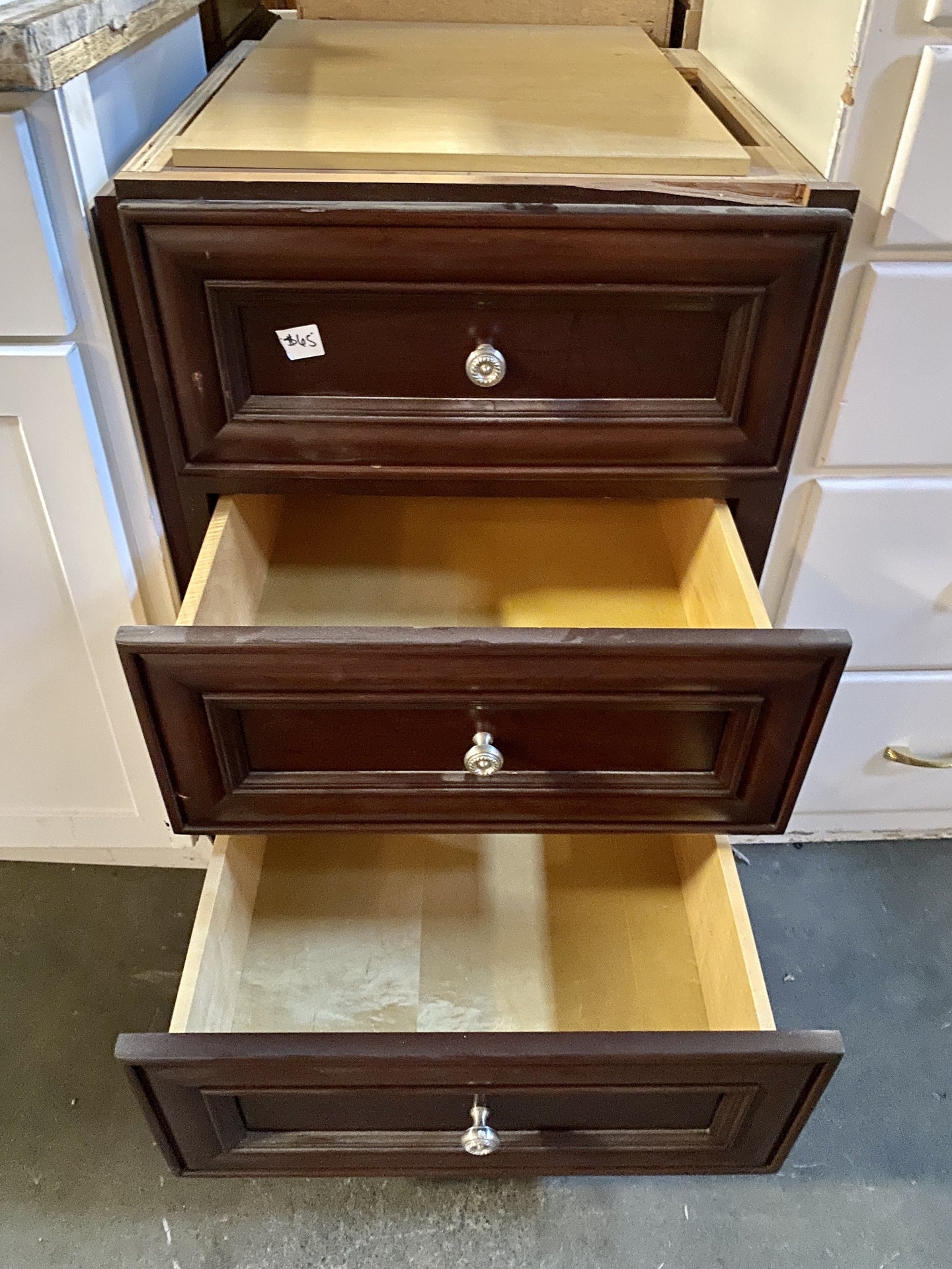 Dark Brown 3 Drawer Wooden Cabinet TRP