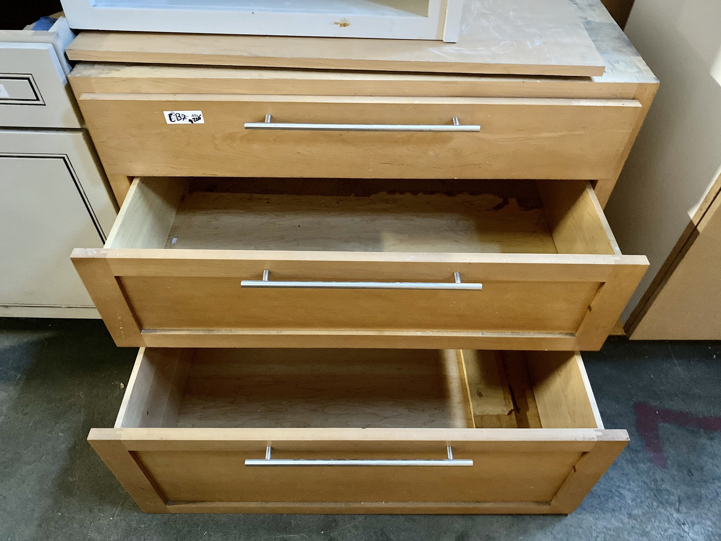 Light Brown 3 Drawer Bottom Cabinet CB7