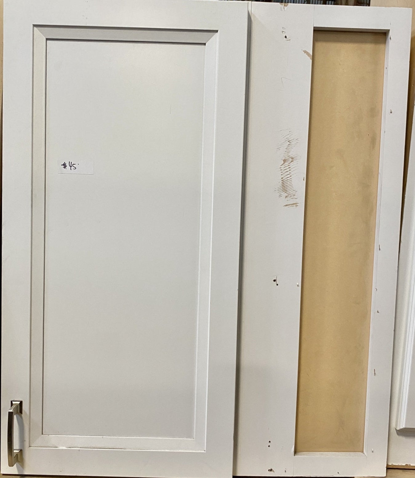 White 1 Door Cabinet Silver Handles TRP