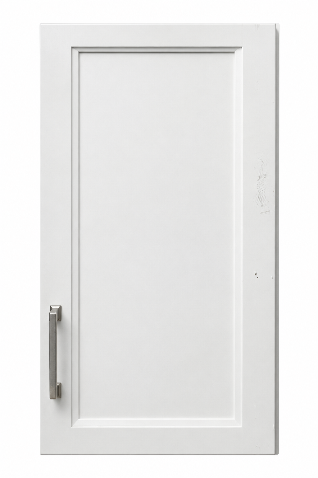 White 1 Door Cabinet Silver Handles TRP