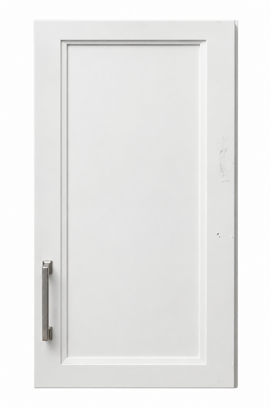 White 1 Door Cabinet Silver Handles TRP