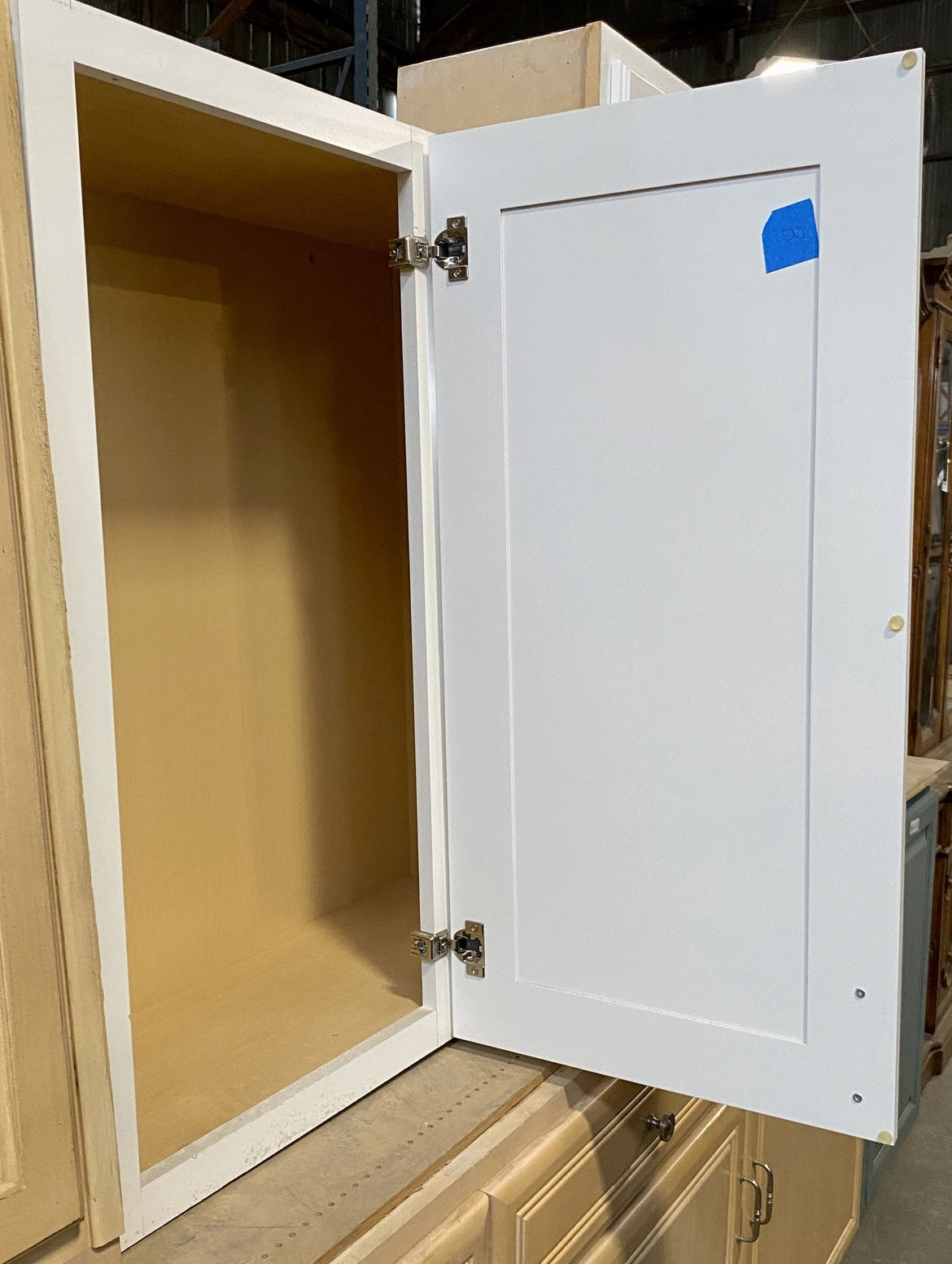 White 1 Door Cabinet Silver Handles TRP