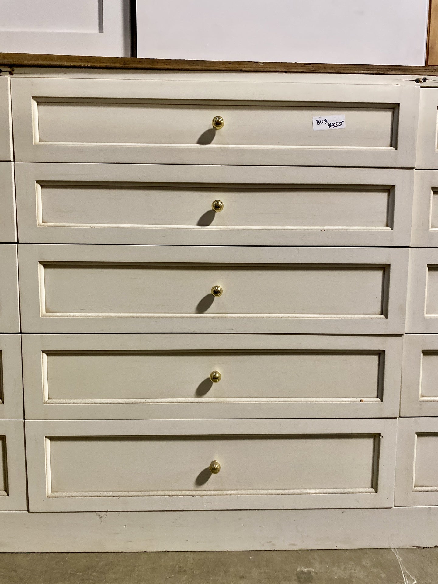 Cream 15 Drawer Wooden Dresser BU8