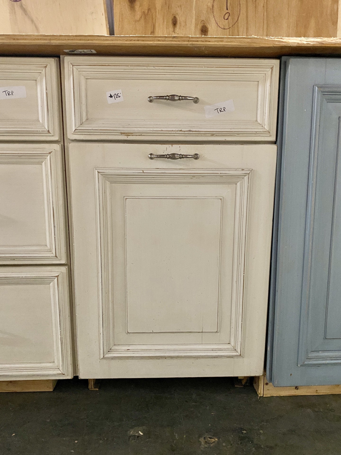 Cream Cabinet Garbage Can Holder TRP