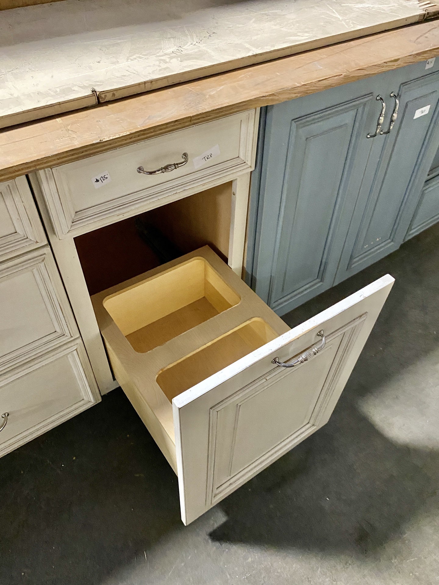 Cream Cabinet Garbage Can Holder TRP
