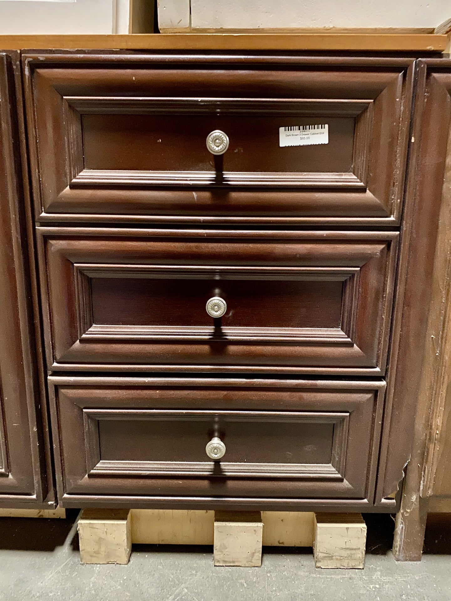 Dark Brown 3 Drawer Cabinet BX4