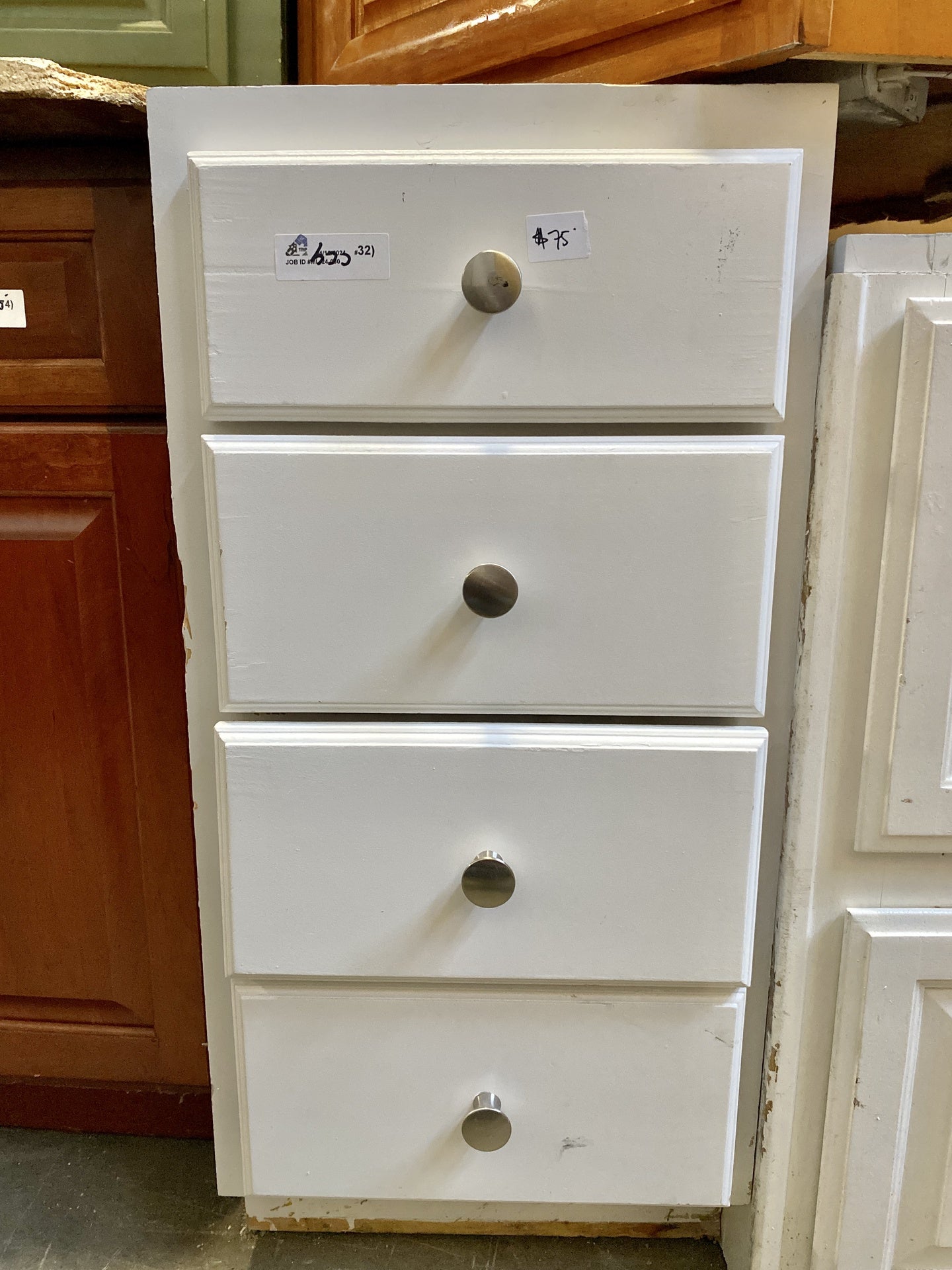 White Bottom Cabinet 4 Drawer CC4