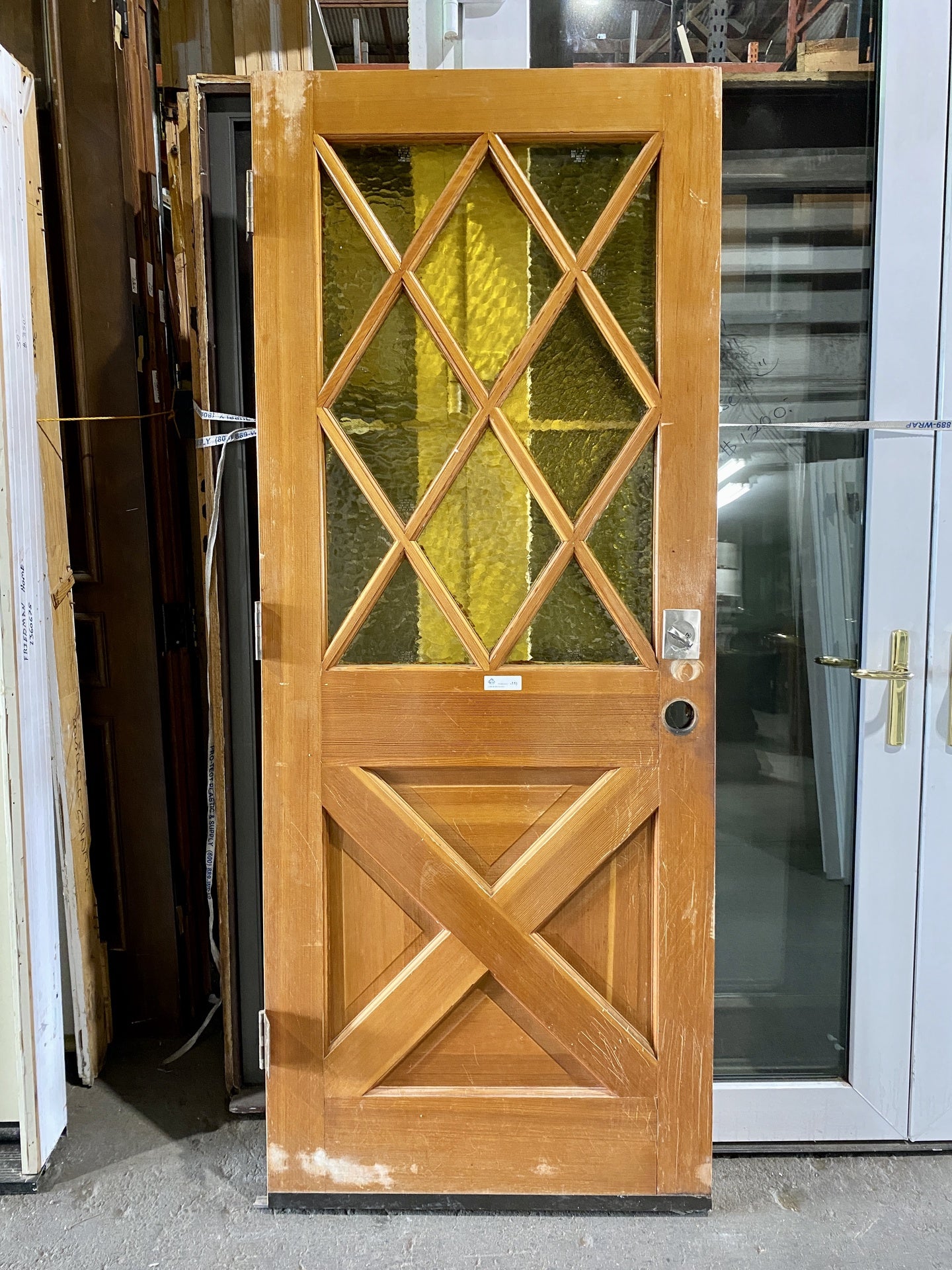 Vintage Door Yellow Glass CI2