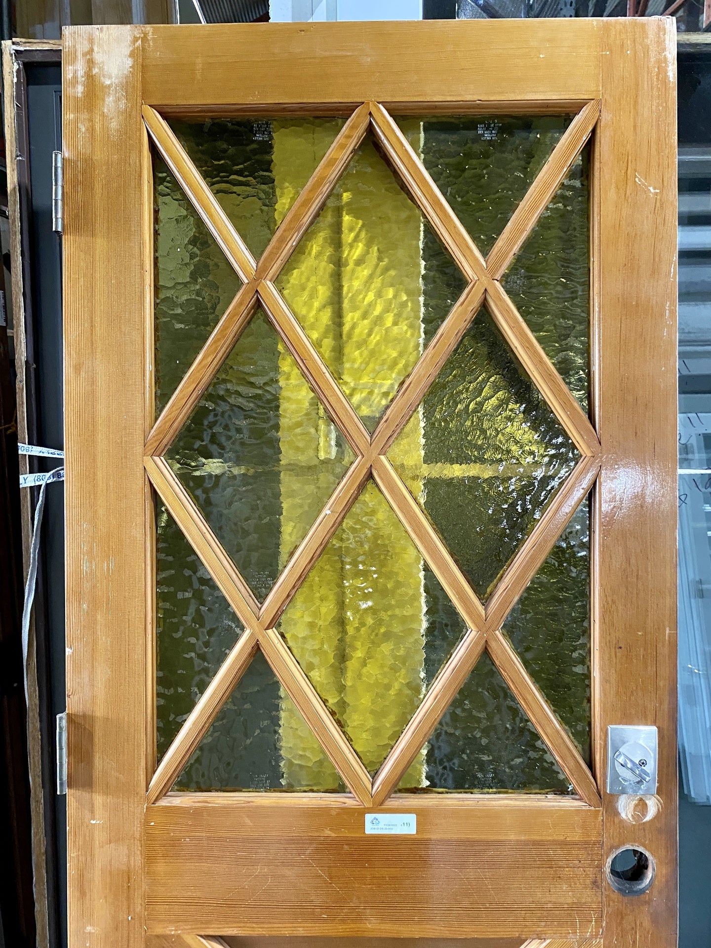 Vintage Door Yellow Glass CI2