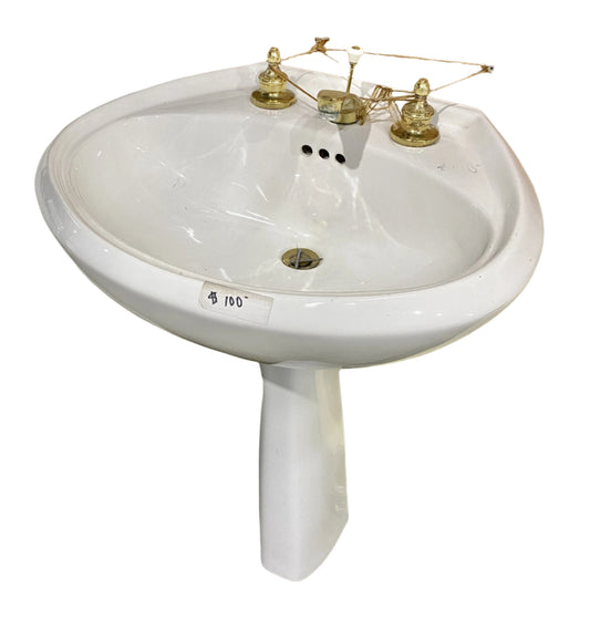 Vintage Pedestal Sink White TRP