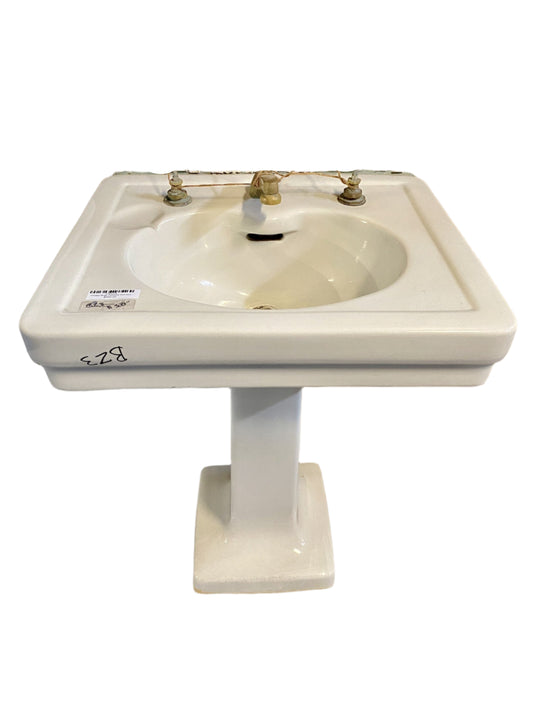 Vintage Beige Pedestal Sink BZ3