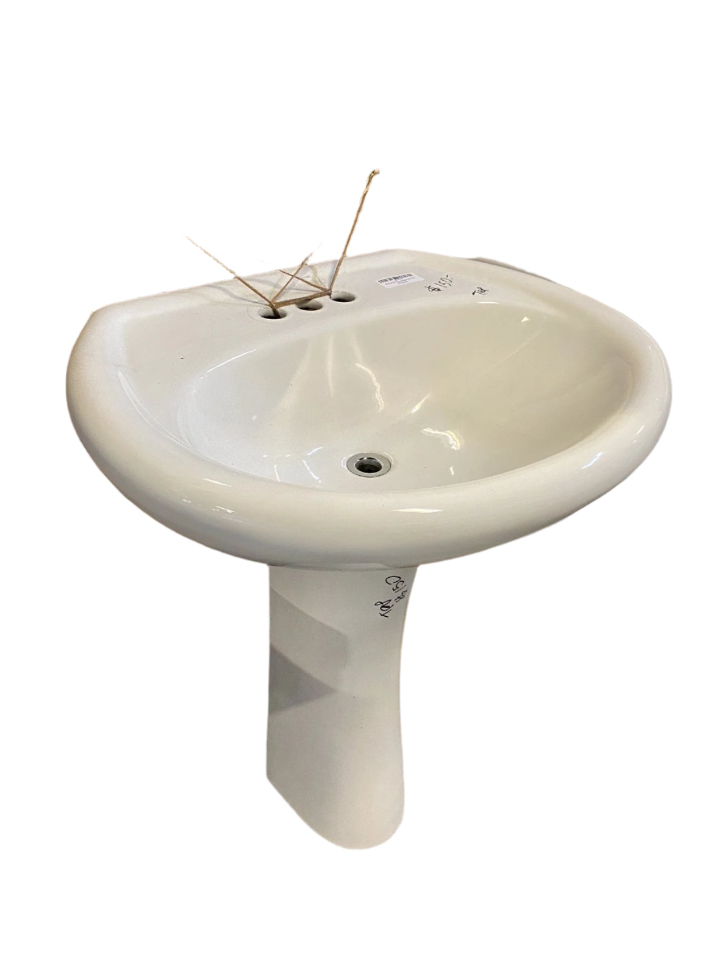 Round White Pedestal Sink TRP