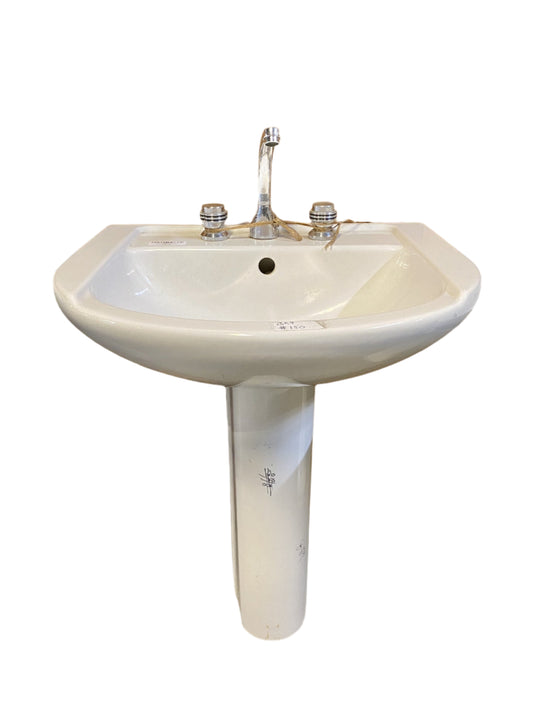 White Pedestal Sink BK9