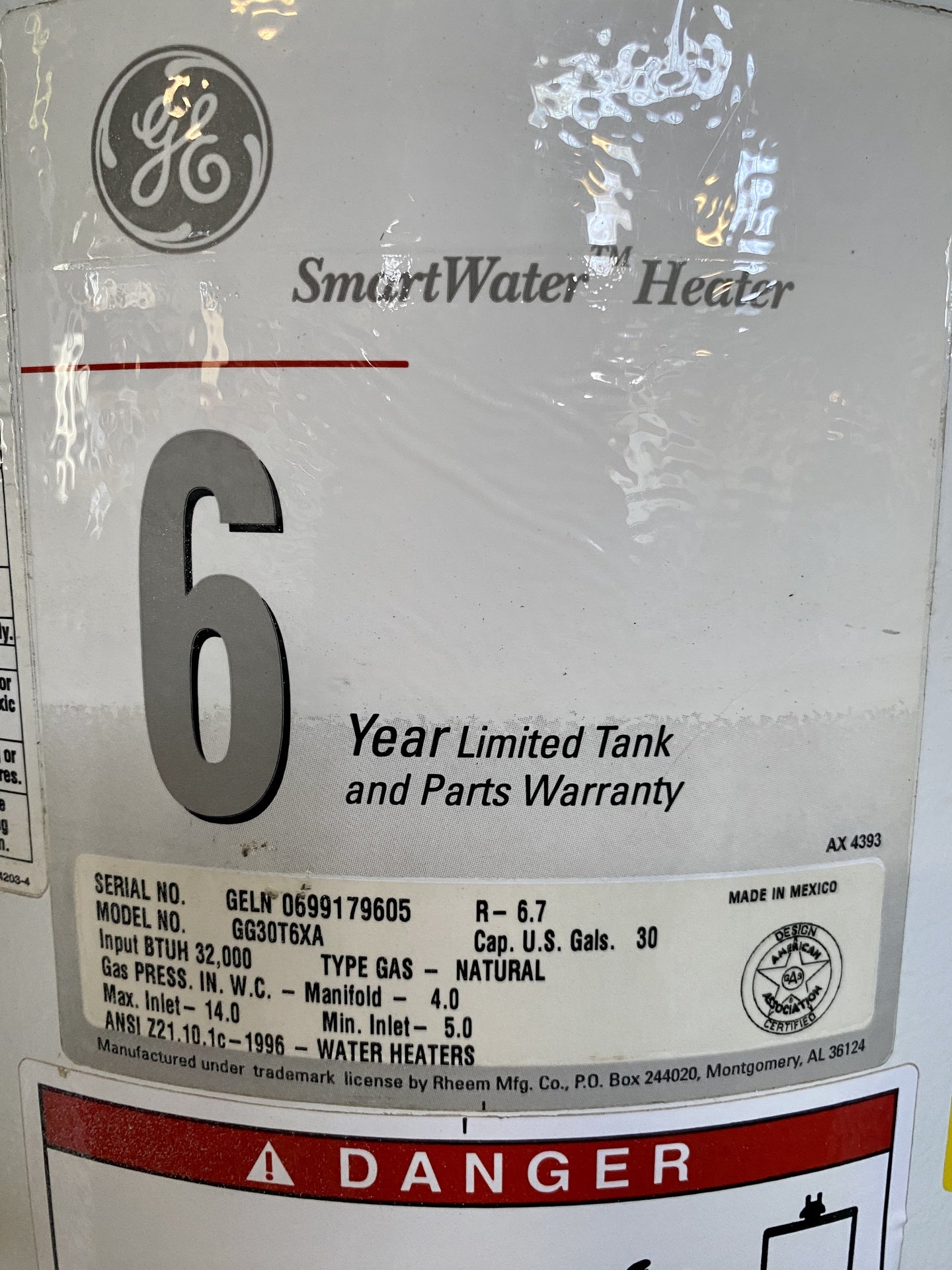 GE Smart Water Heater CL1