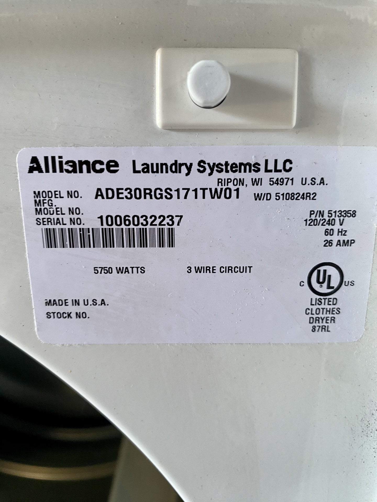Speed Queen Dryer TRP