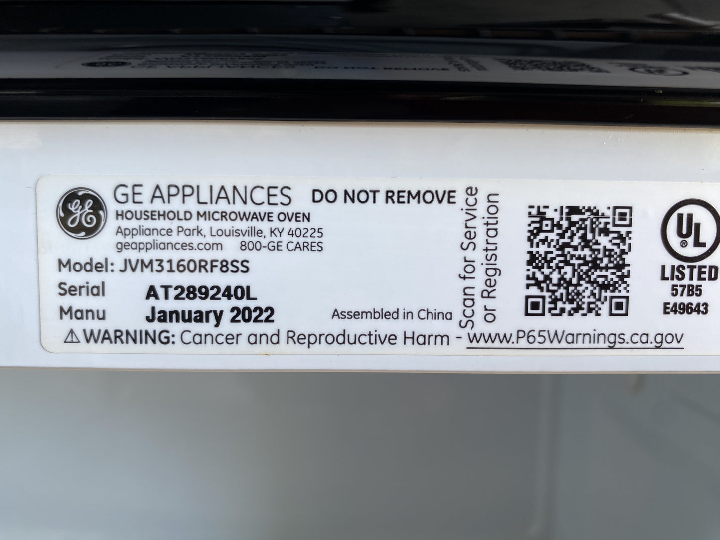 GE Silver Microwave TRP