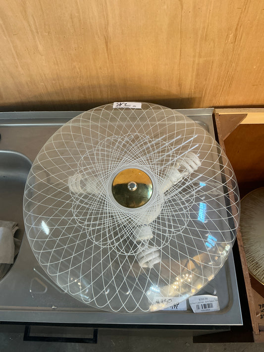 Ceiling light, patterned glass, 18", CY2