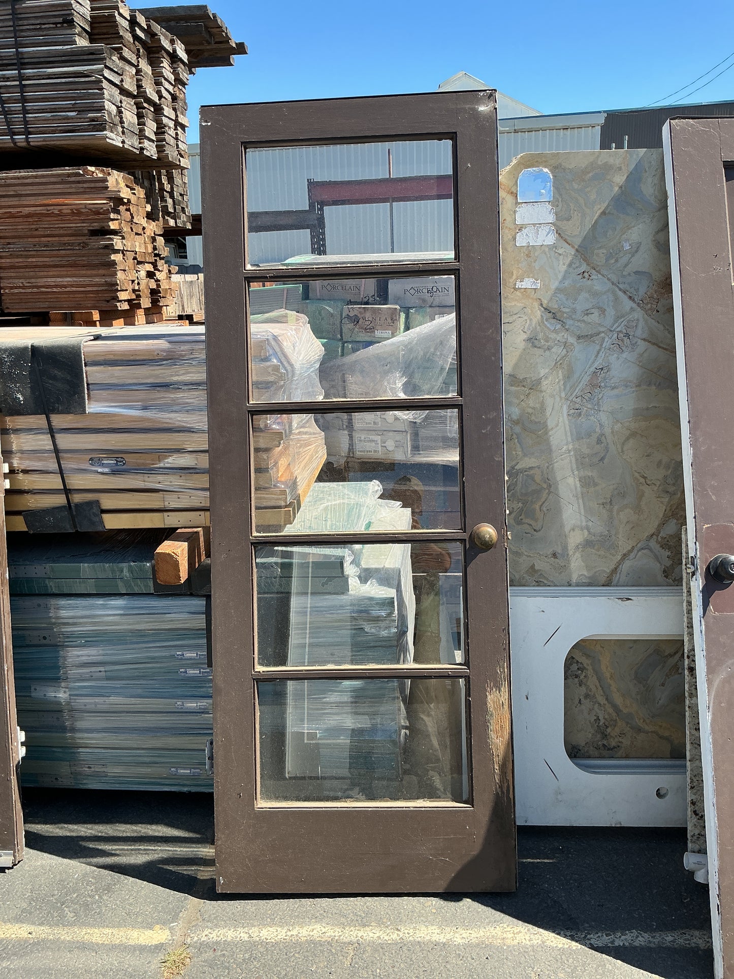 Exterior door, Left swing, brown, 30", CY2