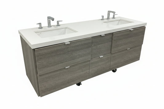 Bathroom Vanity, Floating, Double, BL7