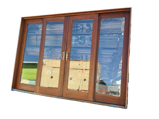 Reclaimed wood sliding patio door 117x82 inches for pickup in Oakland