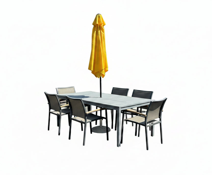 Patio table set, 8 Pcs, Lloyd Flanders, CU6