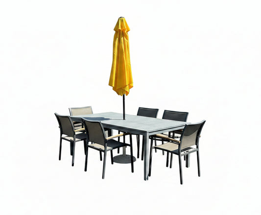 Patio table set, 8 Pcs, Lloyd Flanders, CU6