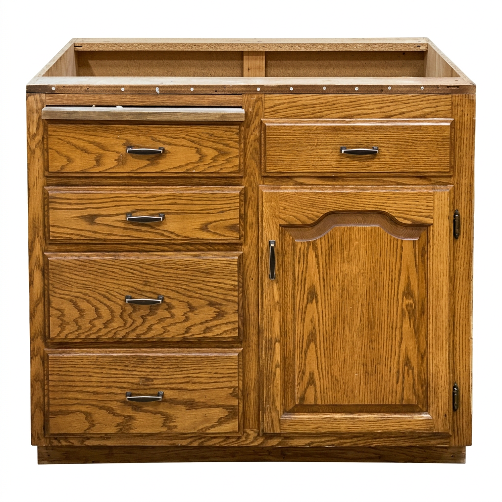 Cabinet · Kitchen Base · Oak · 1-Door · 5-Drawer · 41×36×24 · CY8