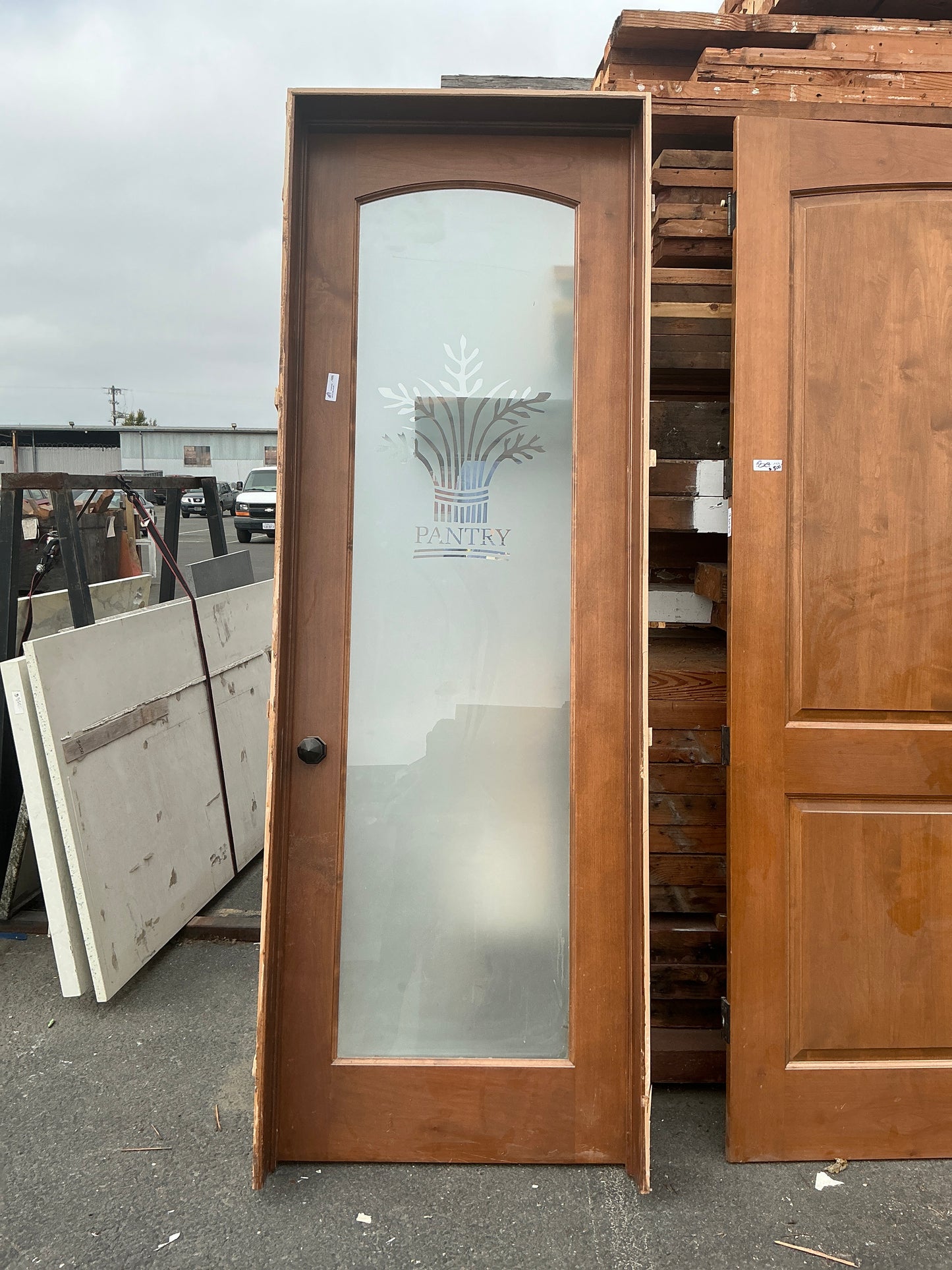Door Glass Wood Pantry Right Swing CX9