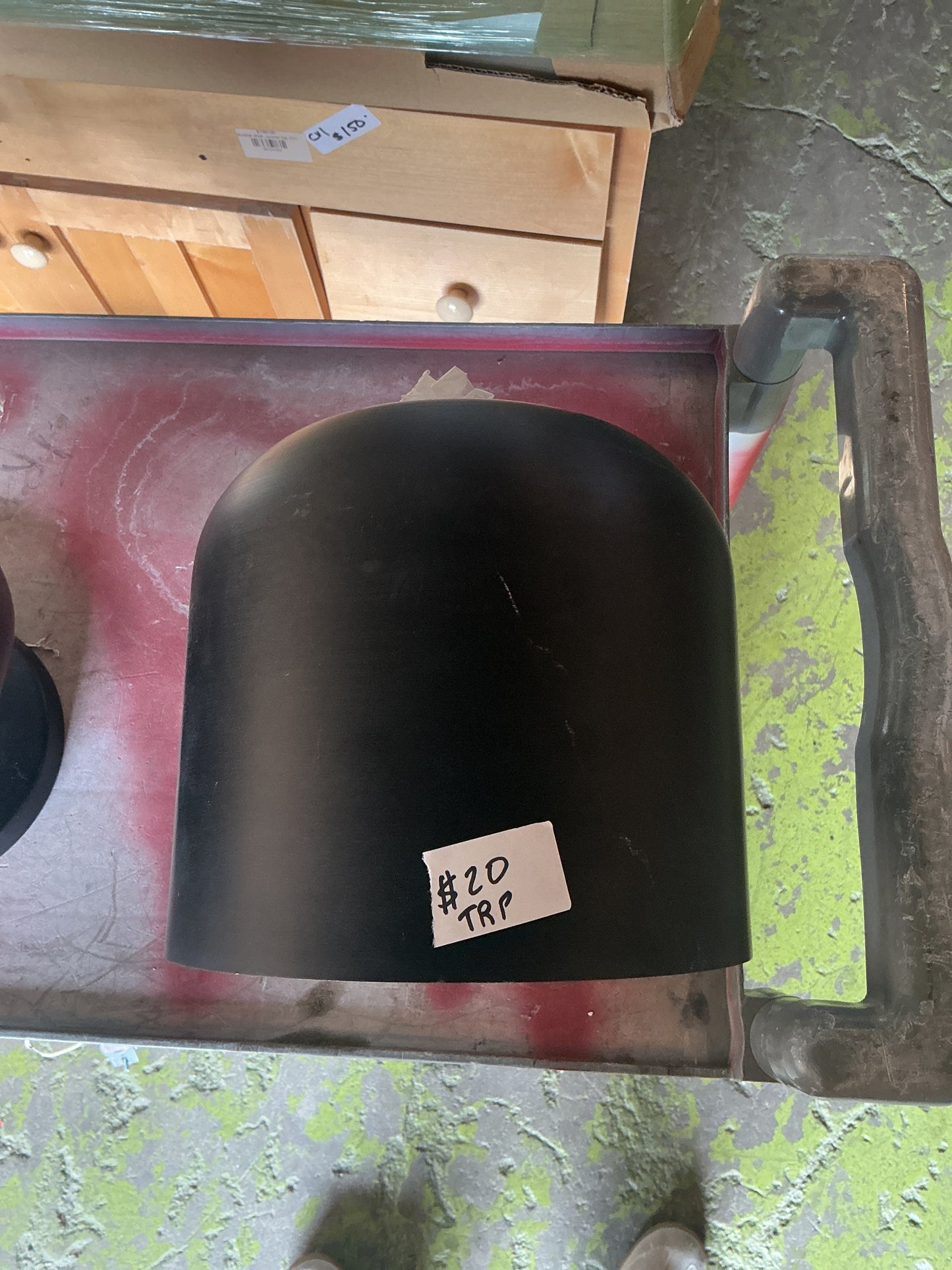 Ceiling light, pendant, black dome, 8", TRP