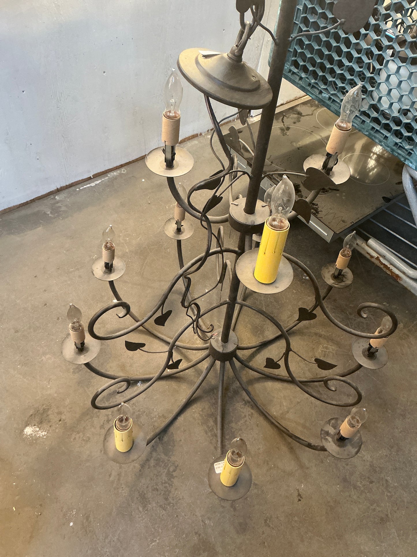 Chandelier, wrought iron, multi-tier, CX9