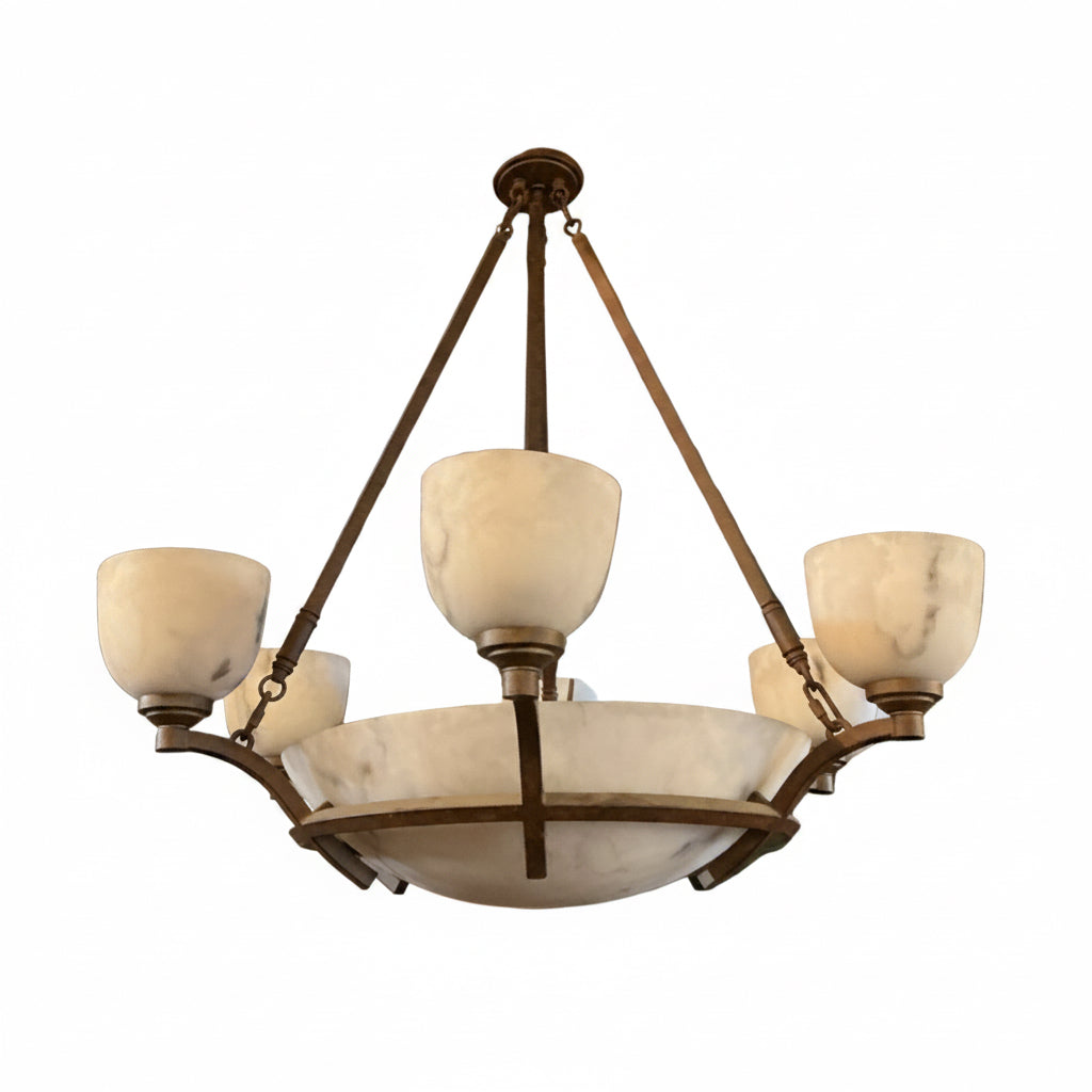 Chandelier, Alabaster,AM7