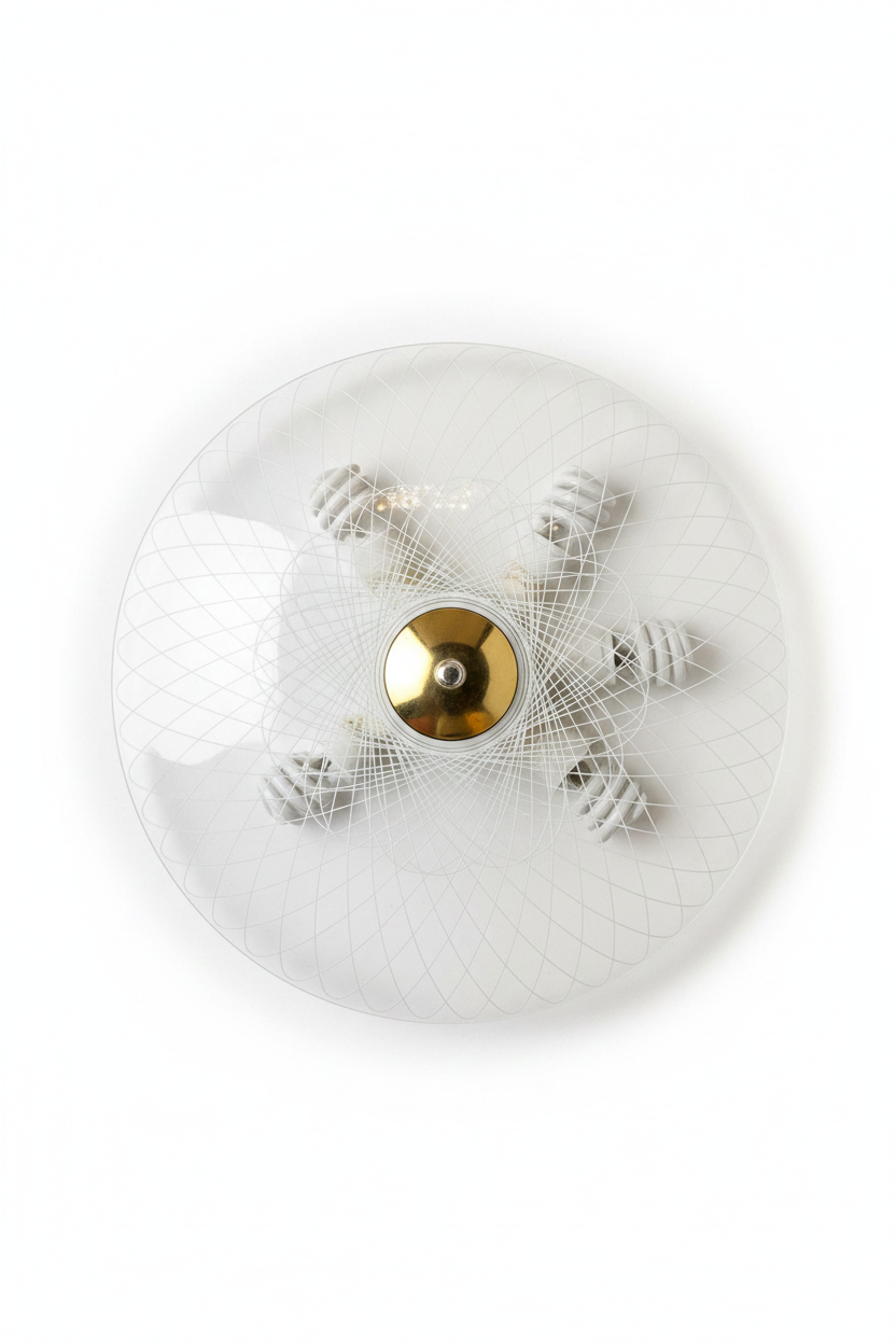 Ceiling light, patterned glass, 18", CY2