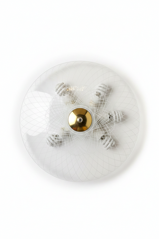 Ceiling light, patterned glass, 18", CY2
