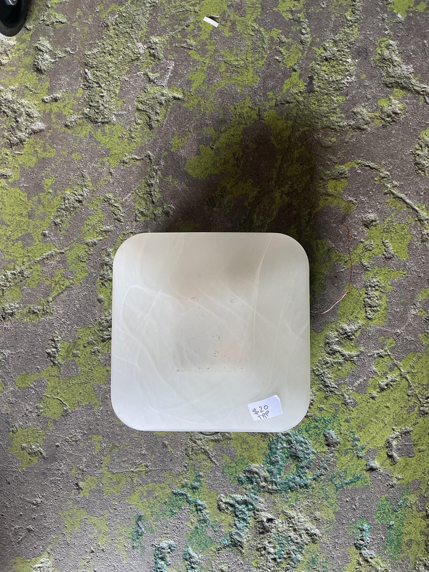 Ceiling light, square glass, 9", TRP