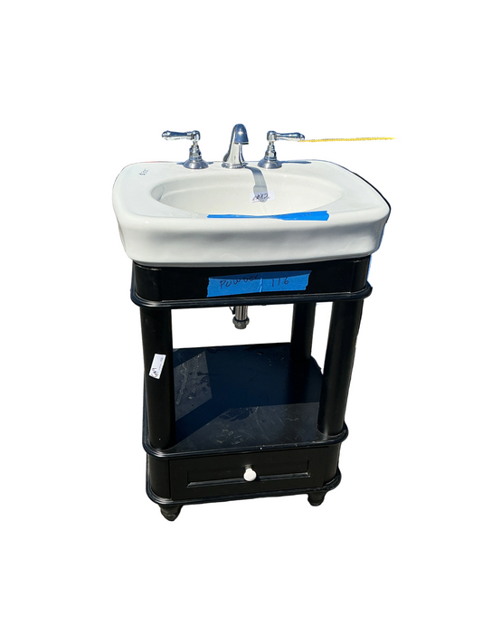 Bathroom vanity, black wood, 29", CX9
