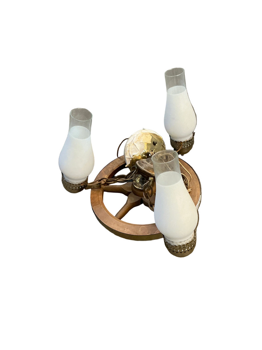 Chandelier, wagon wheel, 3-light, 13", CY2