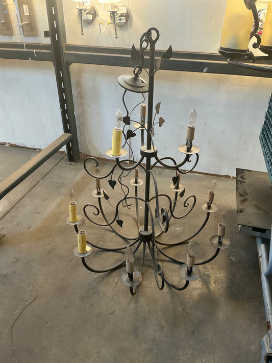 Chandelier, wrought iron, multi-tier, CX9