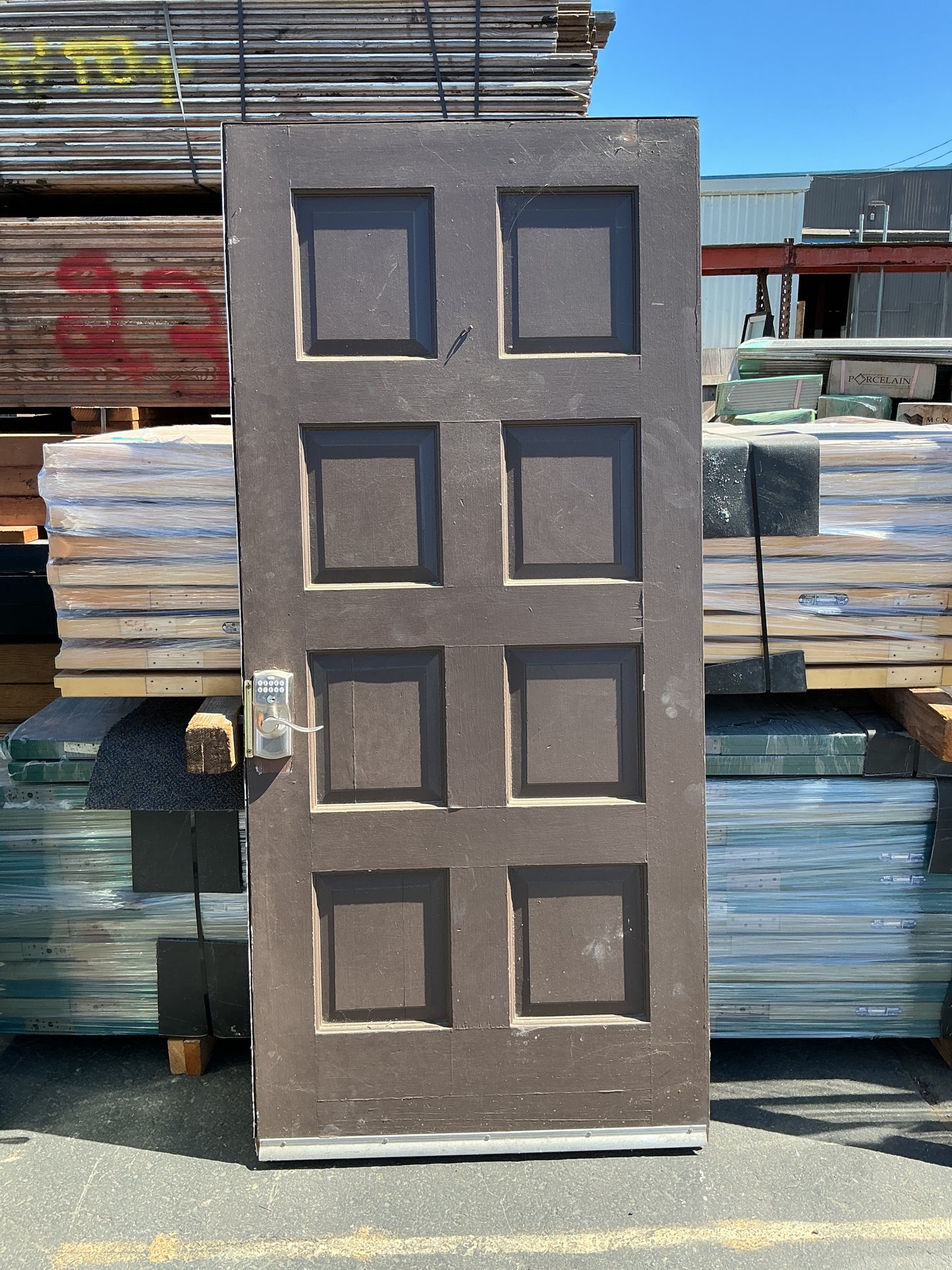 Exterior door, Right swing, brown, 36", CY2