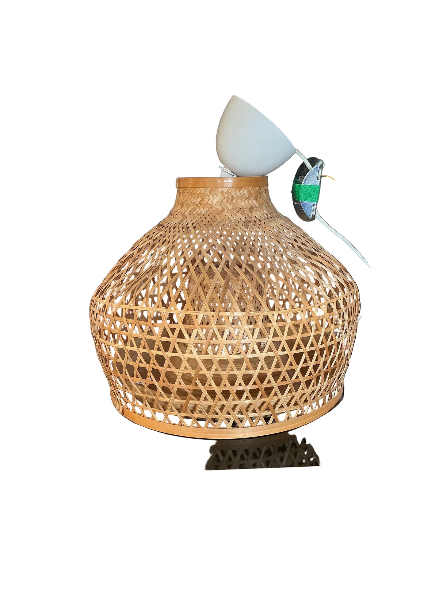 Ceiling light, pendant, bamboo weave, 18", TRP