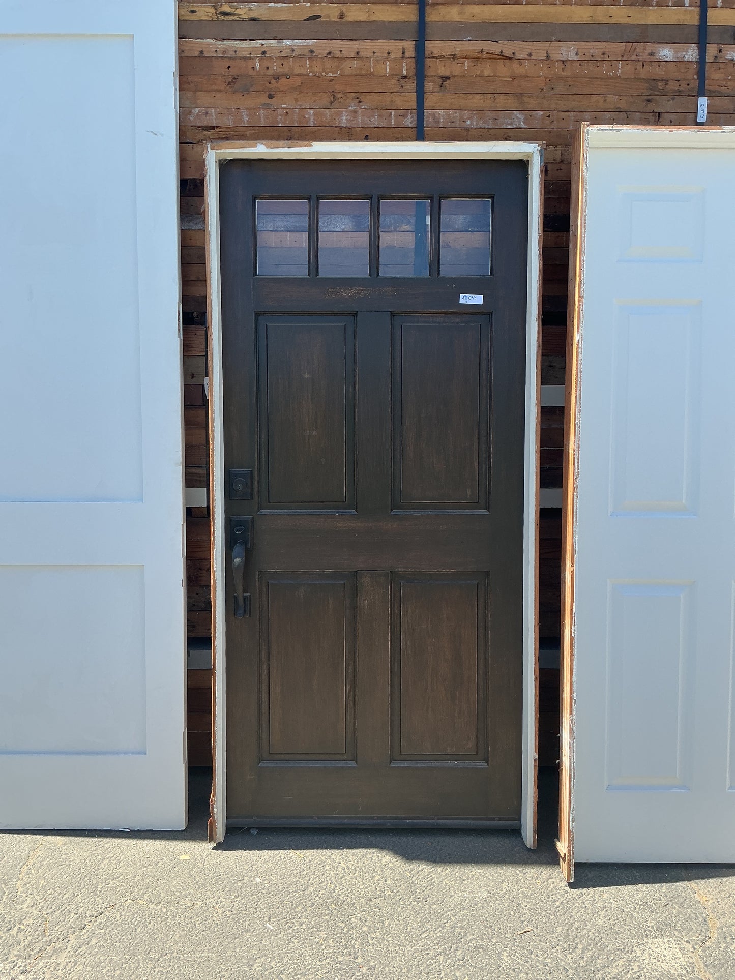 Door Exterior 4 Panel Brown CY1