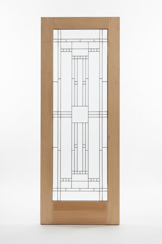 Frank Lloyd Wright Inspired Stained Glass Entry Door