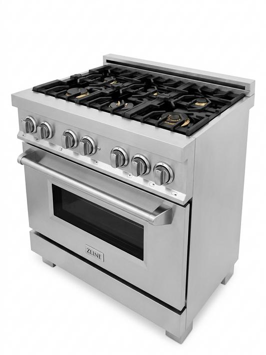 Gas Stove, Stainless, Zline, CU5