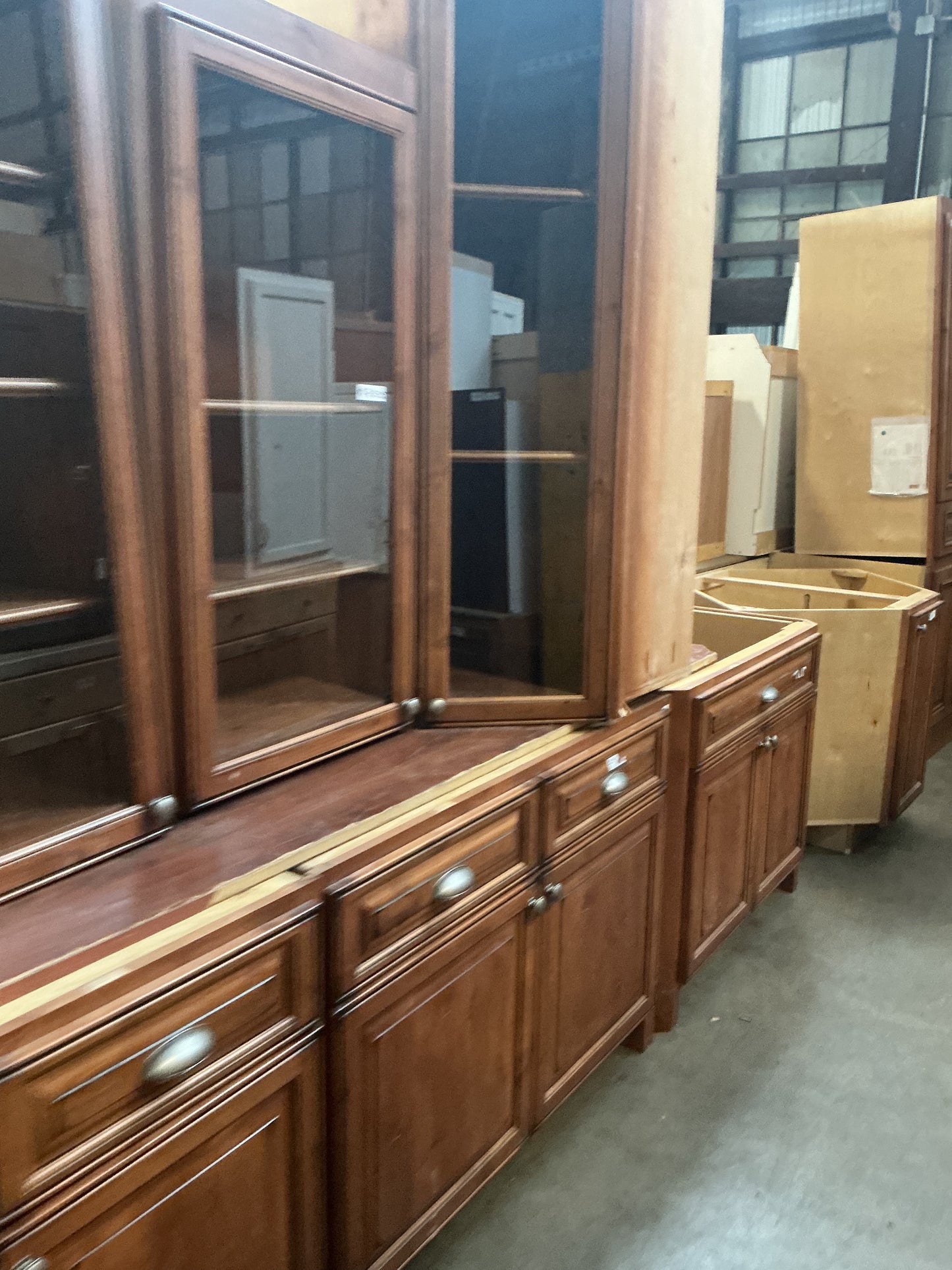 Kitchen cabinet set, brown, stone top, 18 pieces, CX9