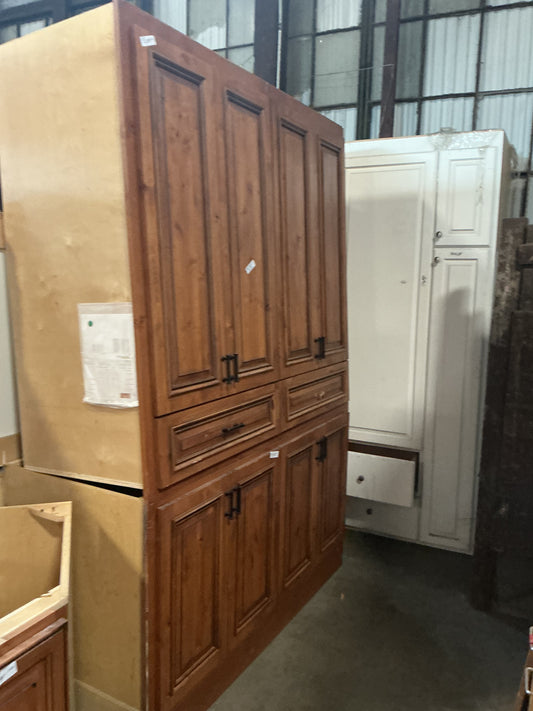 Kitchen cabinet, brown, base and upper, 65", CX9