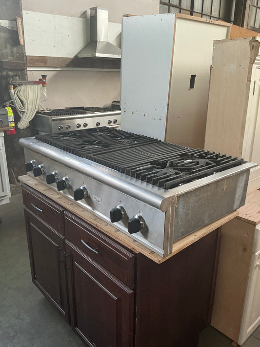 Cooktop, Thermador, gas, 48", 4-burner + grill, CV1
