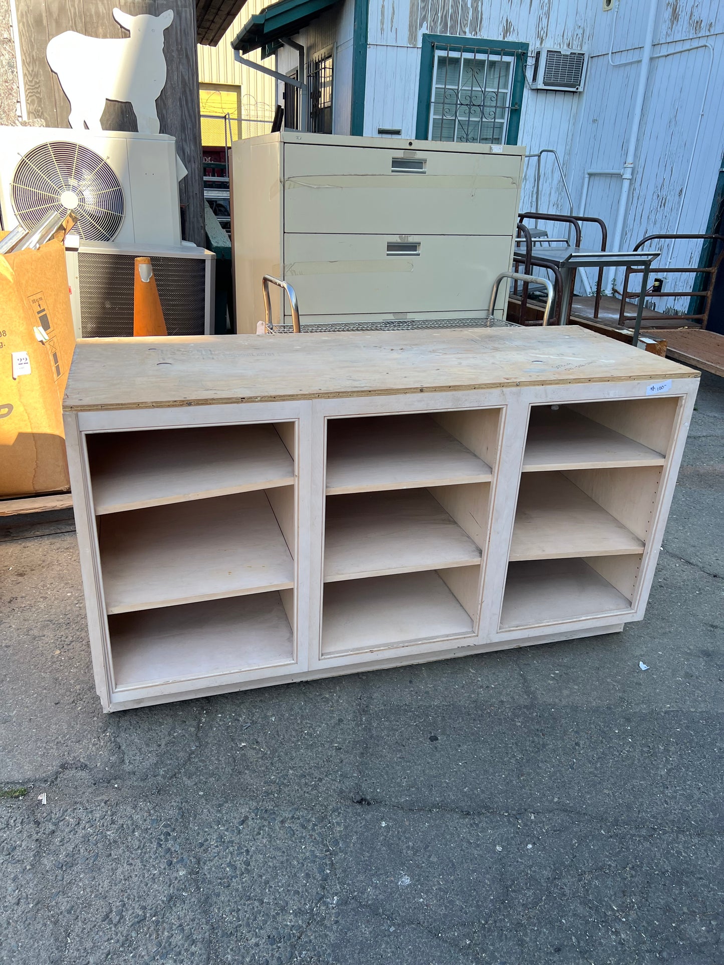 Open wood 3-section shelf 63x35x24 | The ReUse People Oakland