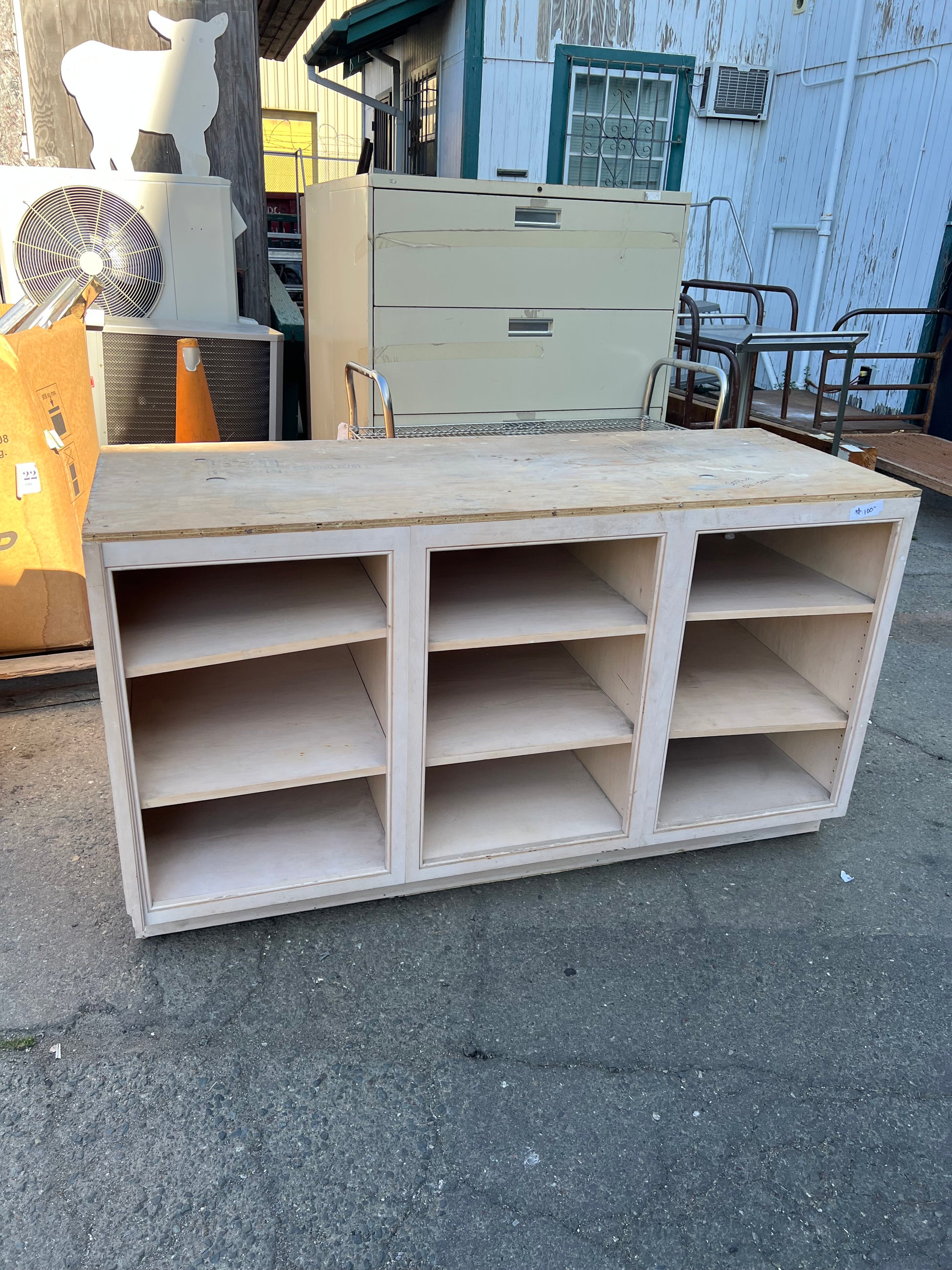 Open wood 3-section shelf 63x35x24 | The ReUse People Oakland