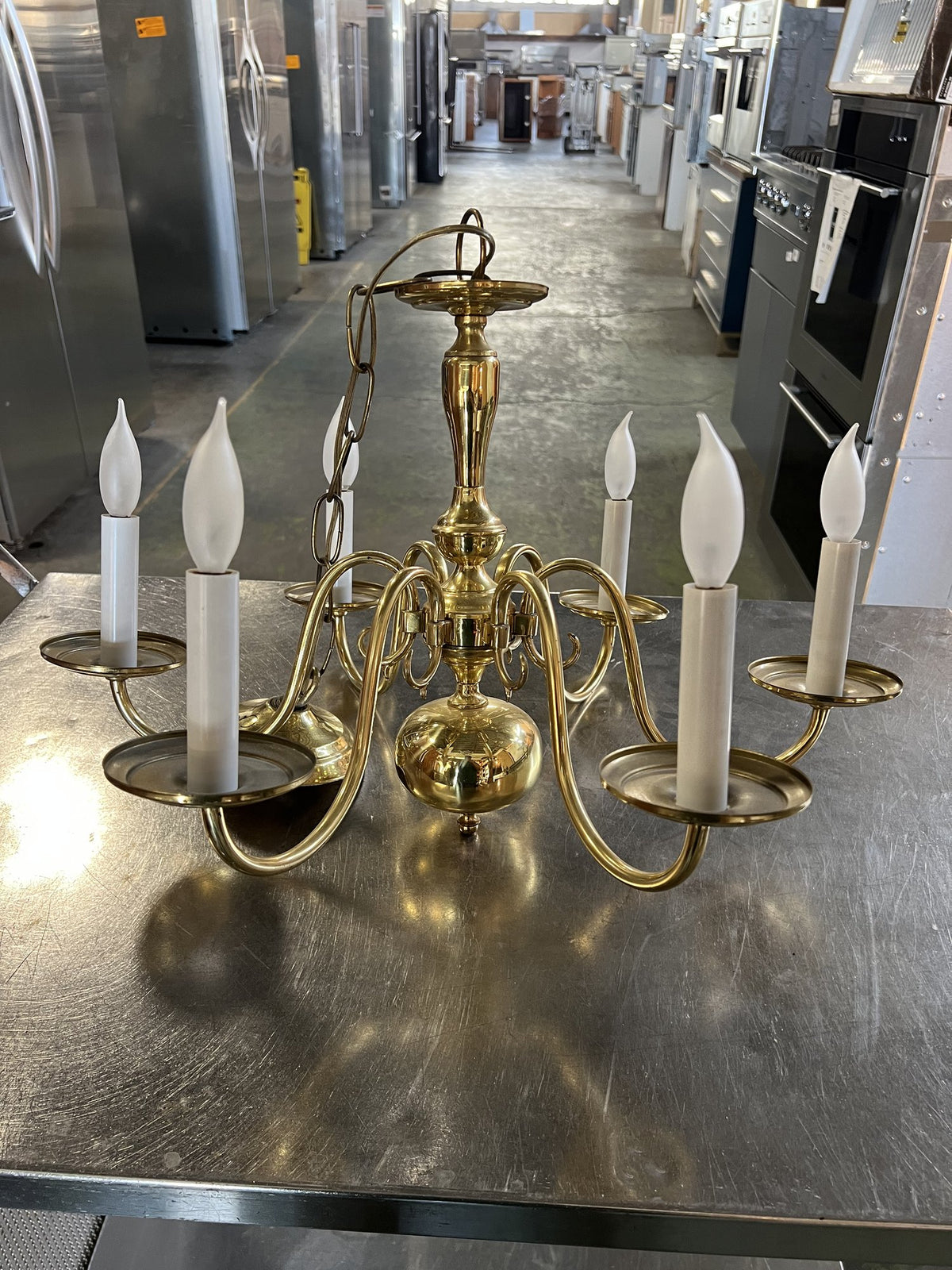 5-light brass candle chandelier CX9 | The ReUse People Oakland