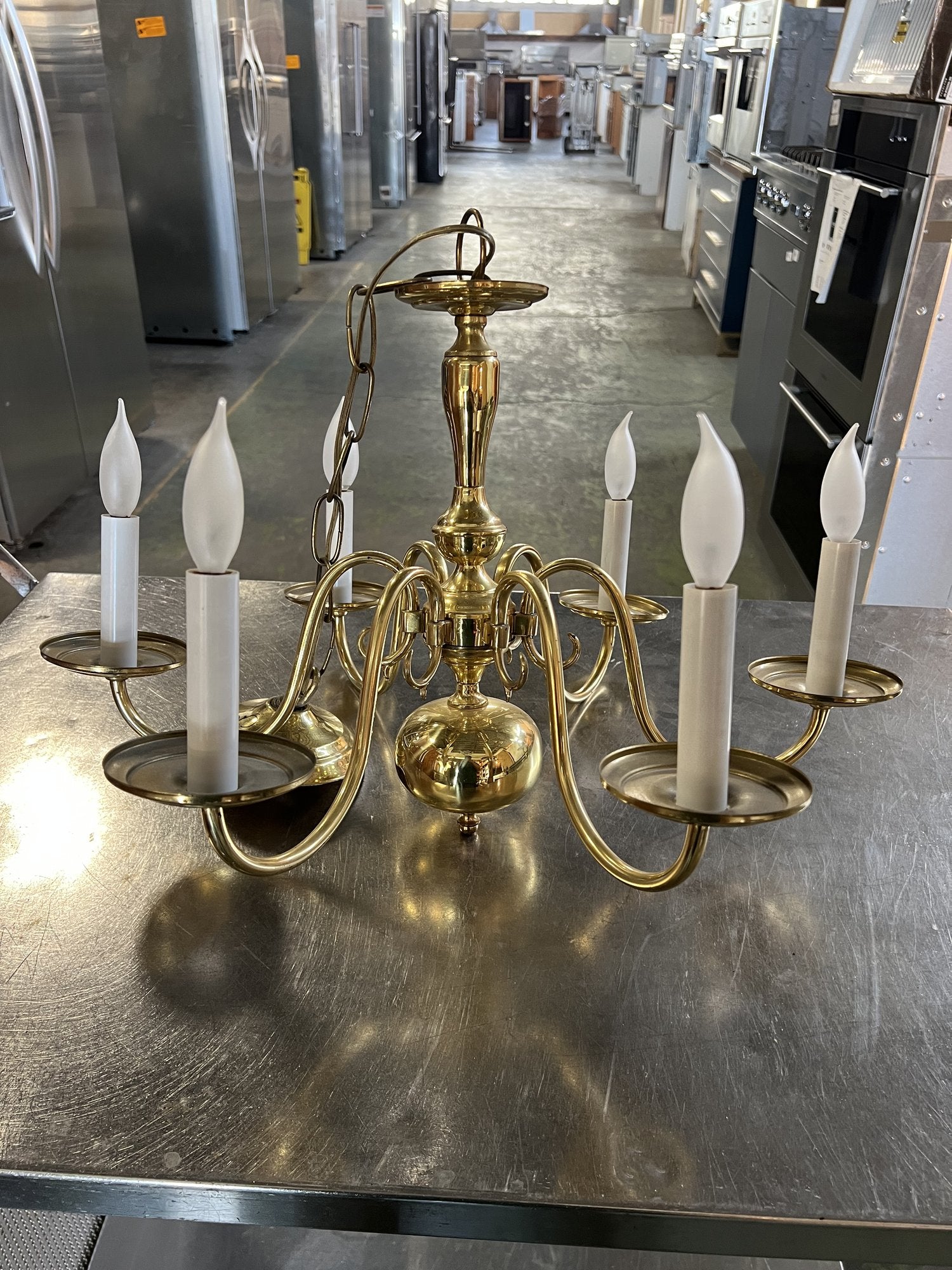 5-light brass candle chandelier CX9 | The ReUse People Oakland