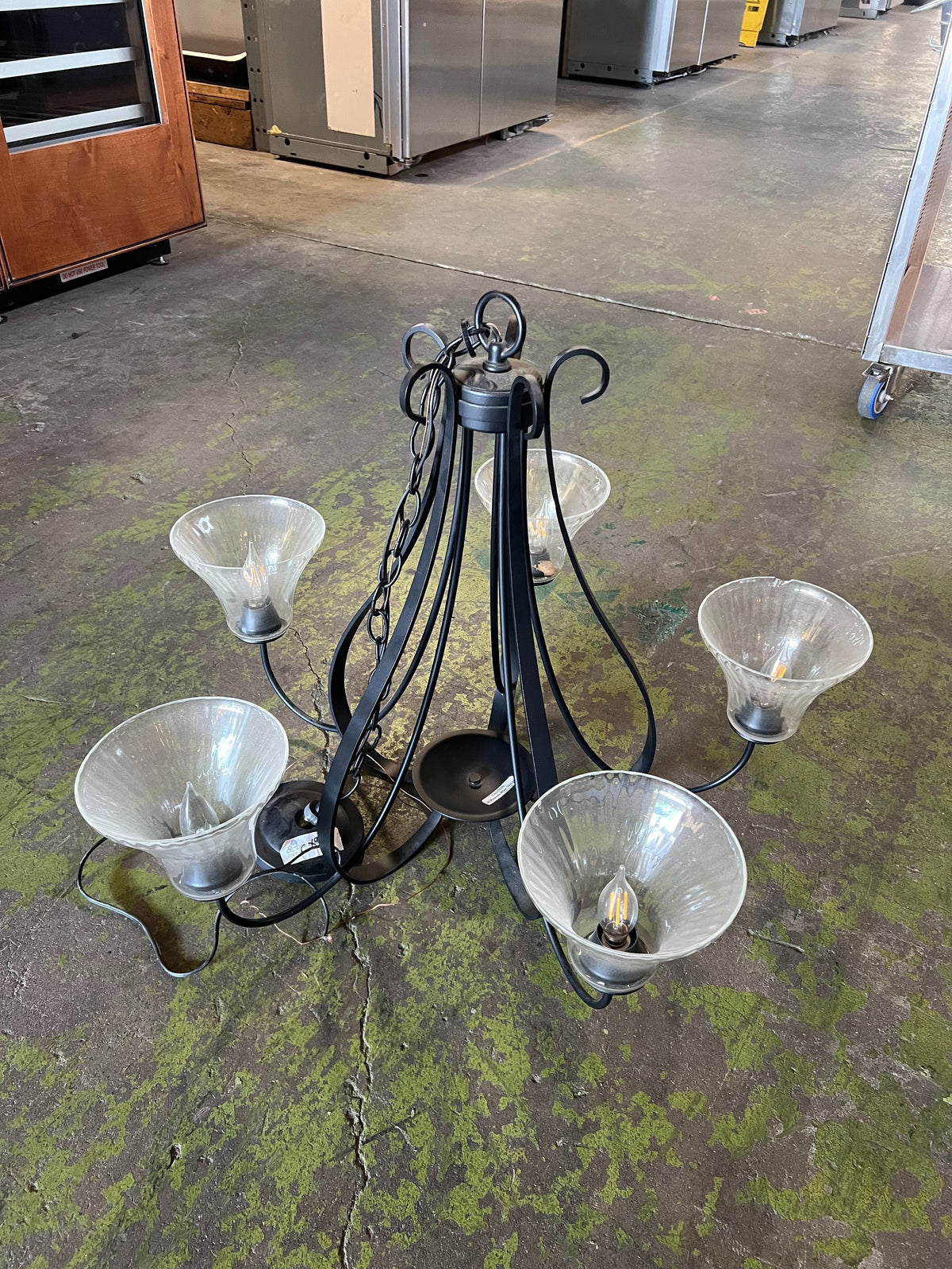 Chandelier · 5-Light · Black · Clear Glass · CX9
